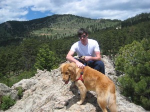 Wonderful View Posing on a rock in the off leash area with our wonderful Golden Retriever